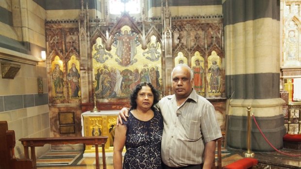 This photo of Ann Peiris and her husband Priyantha photo was taken at St Paul's Cathedral the day before Mr Peiris' death. It is their last photo together.