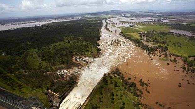 Controlled releases are aimed to relieve the Wivenhoe Dam's swollen flood storage.