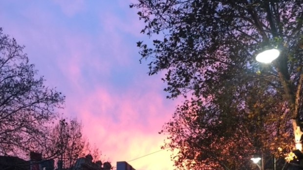 Sunrise on Bourke Street, Melbourne on Thursday.