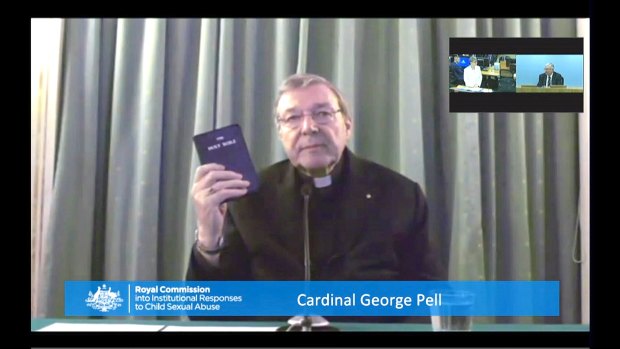 Cardinal George Pell gives evidence to the royal commission.