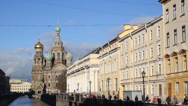 Worth a wander in St Petersburg: the view along the Griboyedova Canal. 