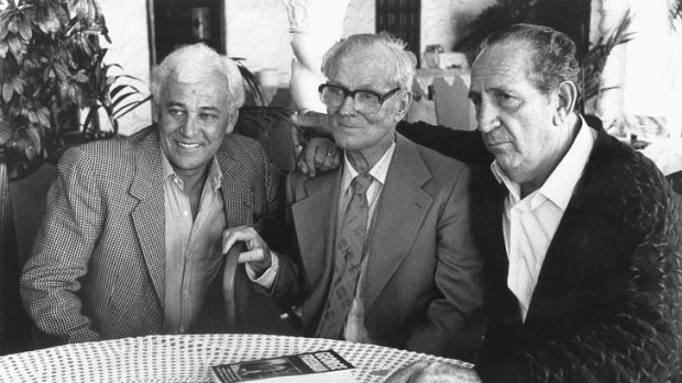 Power ... from left, George Freeman, Darcy Dugan and Lenny McPherson at the launch of Freeman's autobiography.