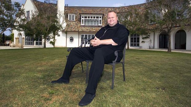 "Internet Party": Kim Dotcom at his mansion in Coatsville, Auckland.