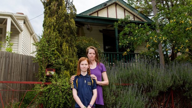 Bronwen Jefferson and her daughter Miranda at home in Kensington. Bronwen was informed that her house would be acquired to make way for the new rail-link.