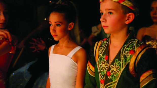 Young dancers Aran Bell and Gaya Bommer Yemini in <i>First Position</i>.