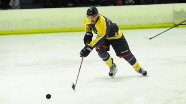 Mathieu Ouellette is joint top-scorer in the AIHL with teammate Stephen Blunden.