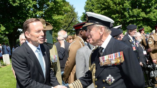 Prime Minister Tony Abbott - and Austalia's newest knight - Prince Philip.