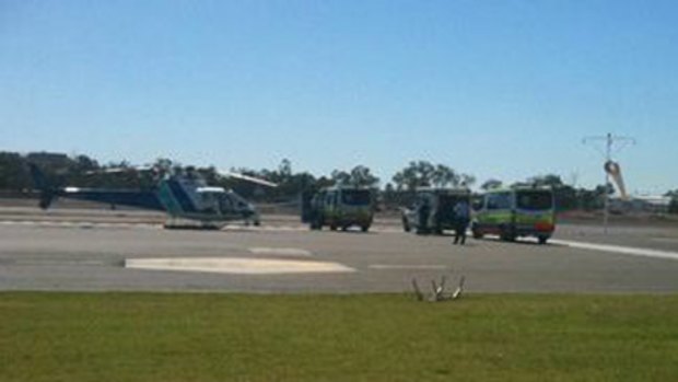Emergency crews meet injured passengers at Gladstone Airport.