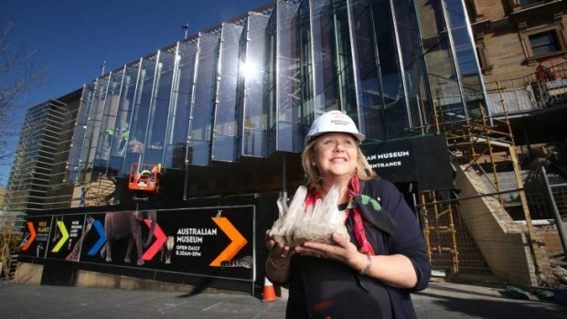 New beginnings: Australian Museum chief executive Kim McKay outside the new Crystal Hall entrance, which will be opened on September 9.