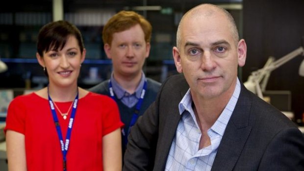 Celia Pacquola, Luke McGregor and Rob Sitch (right) help build the nation in <i>Utopia</i>.