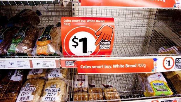 Coles bread for sale. The ACCC has alleged that some Coles bread is falsely described.