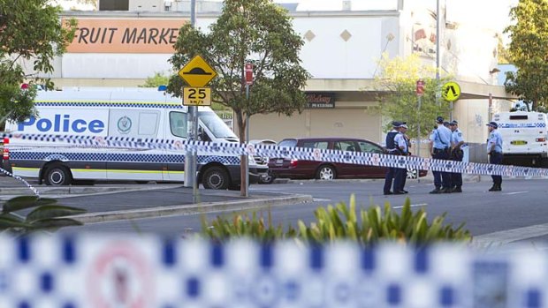 Police on the scene at Villawood on Saturday.