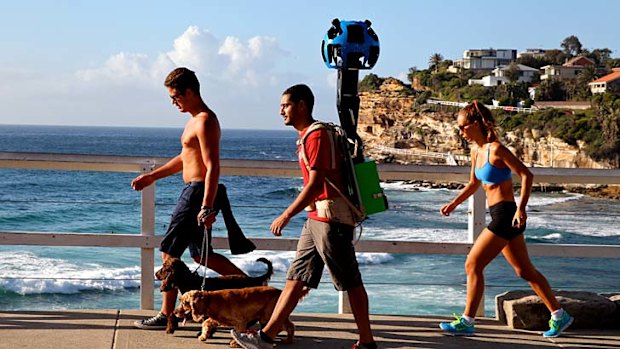 The Google Trekker on the Bronte to Bondi walk.