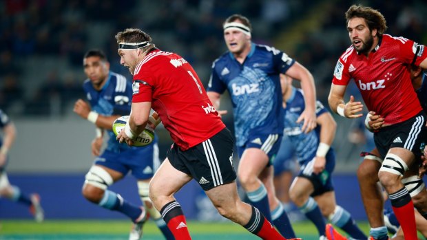Mind games: Canterbury Crusaders prop Wyatt Crockett says stopping the rolling maul of the Brumbies is easier said than done.