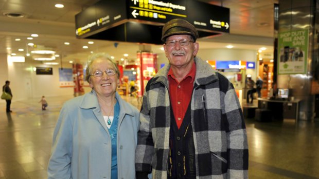 Travel bonus: Patricia and Bob Newall before flying out to New Zealand yesterday.