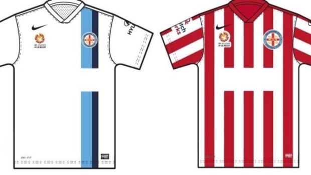 Designs on the title: Melbourne City’s new home and away kits.