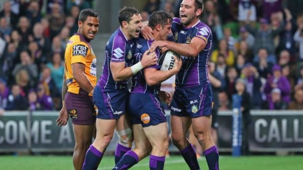 Hopeful: Cameron Smith is hoping to beat an ankle injury and play in the NRL finals.