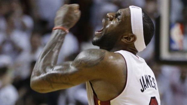 Reason to celebrate .... LeBron James guided Miami to a 2-1 lead.