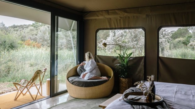 Glamping tents at Peninsula Hot Springs Mornington Peninsula, VictoriaÂ Â 