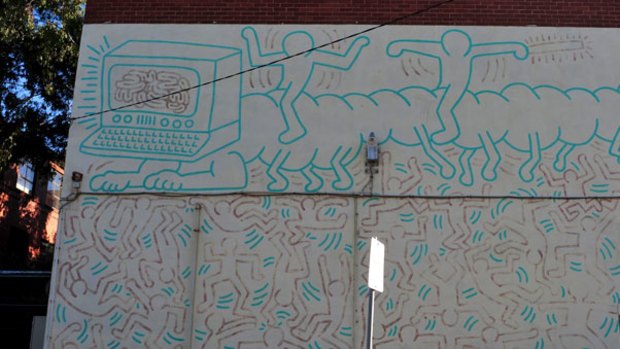 The Keith-Haring mural in Collingwood. <i>Photo: Wayne Taylor</i>