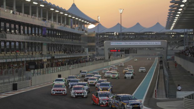 Supercars last raced under lights in Abu Dhabi.