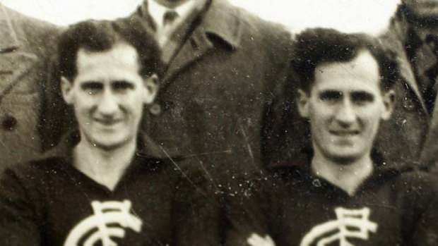 Alex, left and Harold in a Carlton team photo during one of the club's great eras.