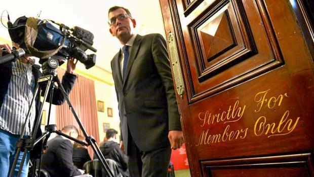 Opposition leader Daniel Andrews after a media conference at Parliament House on Wednesday.