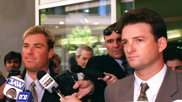  Australian cricketers Shane Warne and Mark Waugh were fined over their involvement with a bookmaker. 