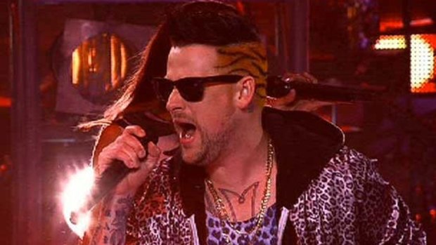 Joel Madden's tiger-inspired hairstyle.