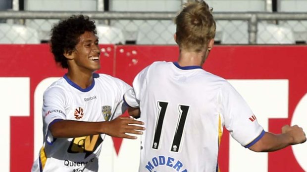 Rewarded &#8230; Mitch Cooper, left, will skipper Gold Coast United in his A-League debut away against Melbourne Heart this evening.