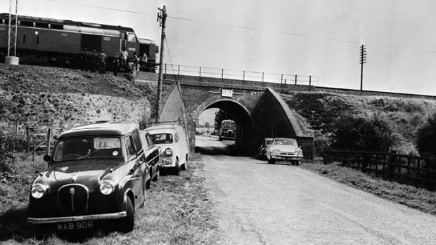The Mail Train which was stopped on a bridge during the Great Train Robbery.