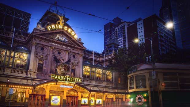 The Princess Theatre has returned to its original colour and the rooftop Princess Angel is glittering in fresh gold leaf for <i>Harry Potter and the Cursed Child</I>.