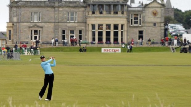 Out of the rough: Lorena Ochoa of Mexico plays a shot on the first fairway during the 2007 Women’s British Open at St Andrews. 