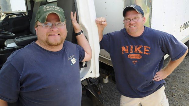 Gary Nisbet, left, and Randy Joubert, 36,   who work together, found out they are  brothers.
