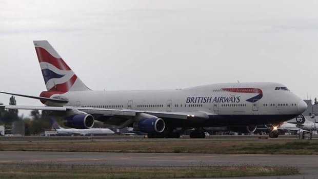 Home sweet home ... Amanda Knox touched down on this British Airways Boeing 747.