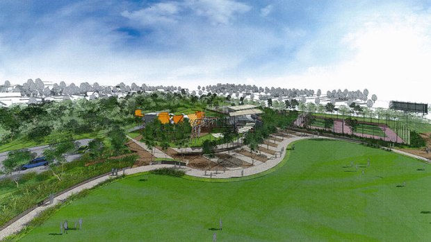 An artist's impression of what Frew Park in Milton will look like.
