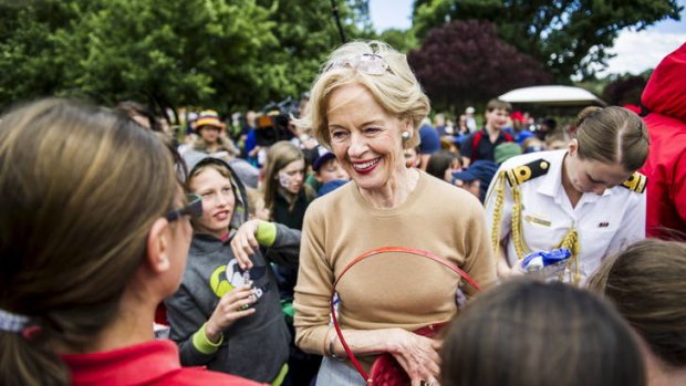 The Governor General Quentin Bryce talks with children at the Children?s Christmas Party at Government House on Wednesday.