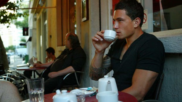 Away from the circus: Williams relaxing at a cafe in Toulon in 2008.