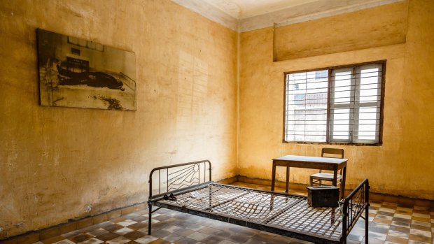 Tuol Sleng prison, where Khmer Rouge interrogated and murdered prisoners, in Phnom Penh, Cambodia.