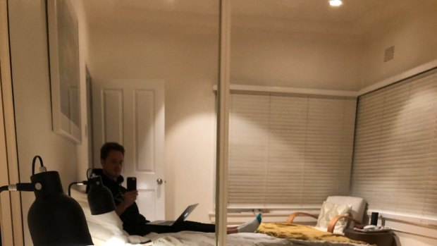 Daniel King in isolation in his AirBnb.