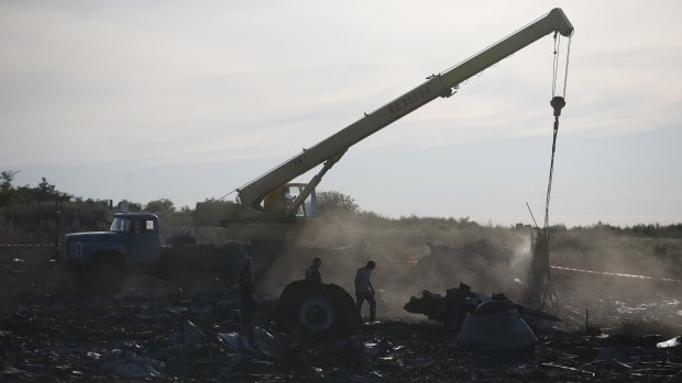 Work at the MH17 crash site.