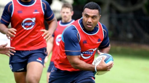 Simply outplay the opposition: NSW forward Wycliff Palu goes through his paces at Waratahs training.