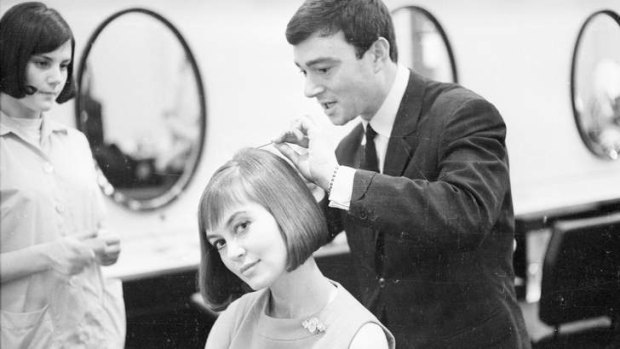 Salon days … Vidal Sassoon in 1963 styles a long bob a long for actress Janette Scott.