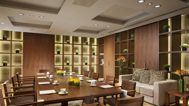 A meeting room at the Oasia Hotel, Singapore.