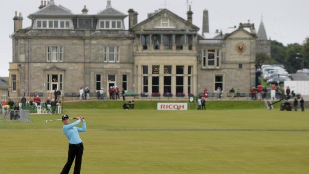 Anachronism: the Royal and Ancient Golf Club in St Andrews looks on as Mexican golfer Lorena Ochoa participates in the 2007 Women's British Open on the Old Course.