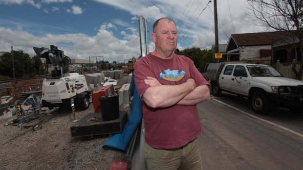 Greg Price lives near the Footscray night-time works and was given alternative accommodation.