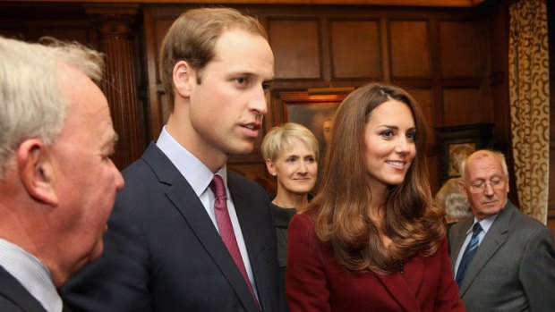 The Duke and Duchess of Cambridge meet scholarship recipients in London.