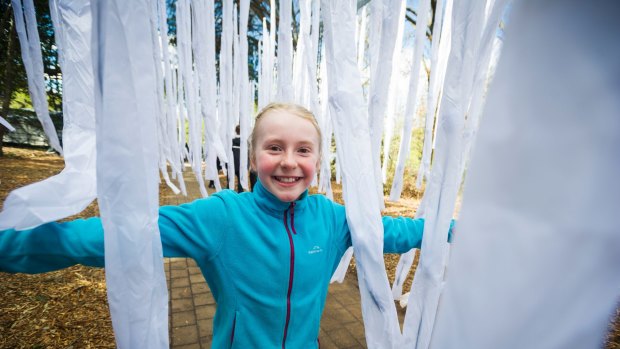 Katherine Stewardson, 11, enjoying the opening day of Floriade.