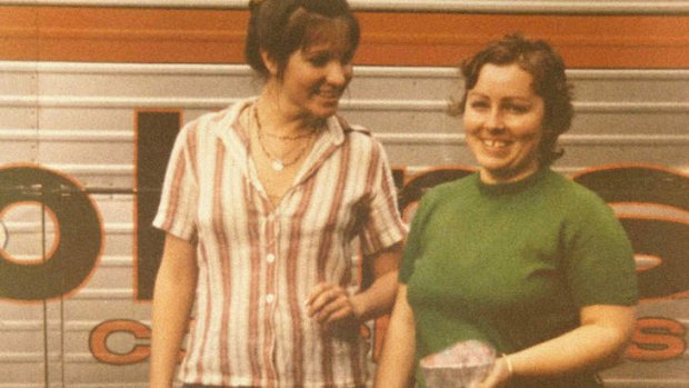 Best friends … nurses Lorraine Wilson (at left) and Wendy Evans in 1974, about a month before they were murdered.