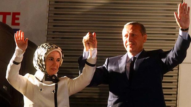 Turkish Prime Minister Recep Tayyip Erdogan and his wife, Emine.